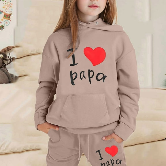 SNKSDGM Girls Girls Easter Outfits Size 6X Easter Outfits for Girls Size 7-8 Children's Fashion Casual Printed Long Sleeved Hooded Top Hoodie Pants Suit Baby Girl Outfits 6-9 Months Summer 6-7 Years