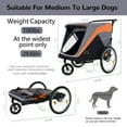 thumbnail image 5 of 2-in-1 Dog Bike Trailer, Heavy Duty 100lbs Pet Stroller Cart Bicycle Carrier, Easy Folding Cart Frame with Quick Release Wheels and Internal Leash, Orange, 5 of 9