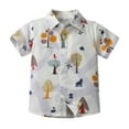 thumbnail image 2 of UACY Boys Hawaiian Shirt Short Sleeve Tropical Beach Aloha Button Down Shirt Tees Cute Tops for Kids Toddler Summer Clothes (White, 8-9 Years), 2 of 3