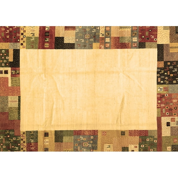 Ahgly Company Indoor Rectangle Solid Brown Modern Area Rugs, 7' x 10'