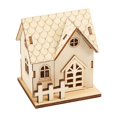 thumbnail image 4 of Tuvgenk Wooden House Decor Luminous Table Ornament Warm Light Accent Sturdy Wood Craft for Home Office Desk Indoor Decoration 4 inch Beige Wood, 4 of 4