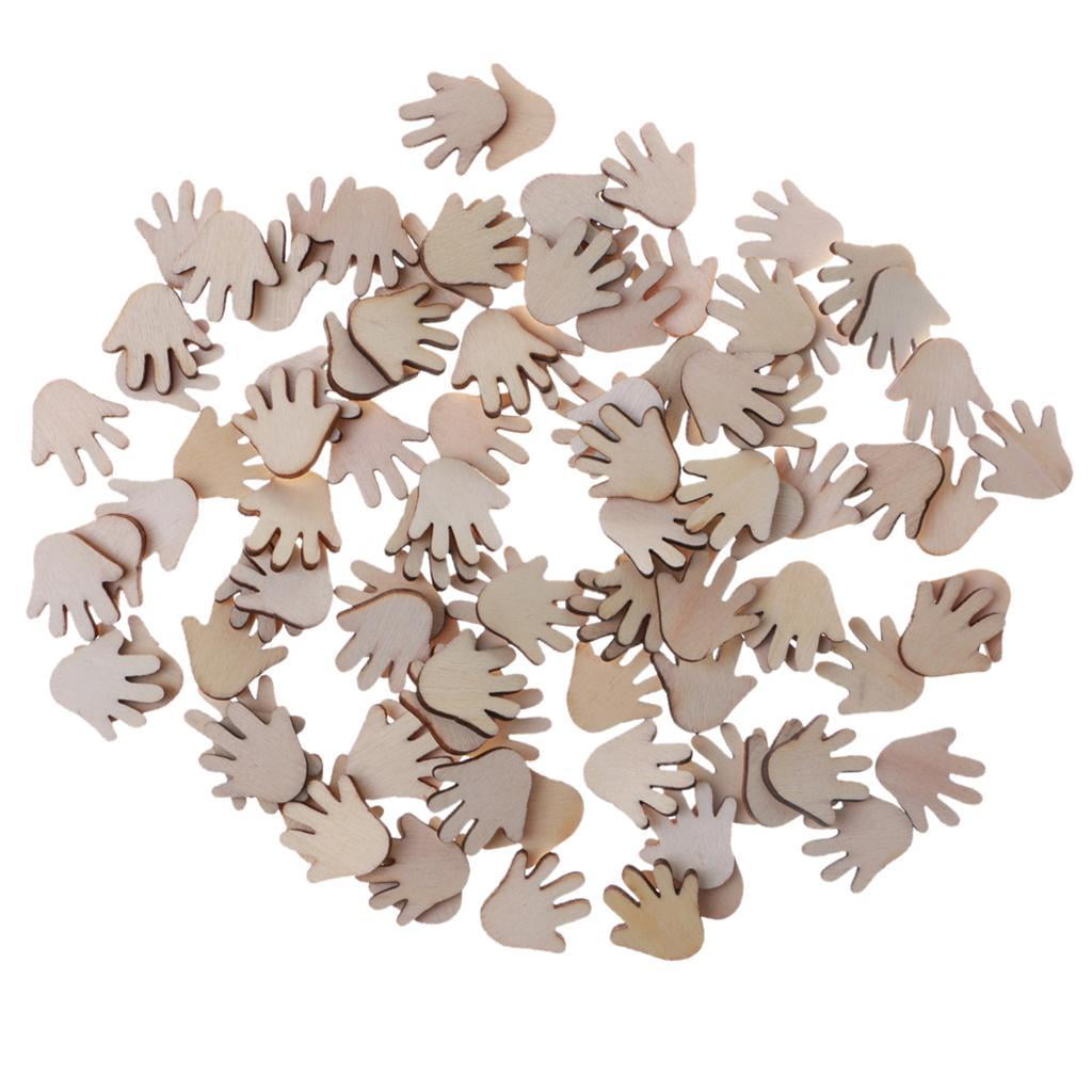 100pc Wooden Hand Palm Craft Scrapbooking Card Embellishments Wedding Charms 