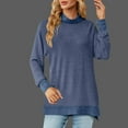 thumbnail image 2 of Hauts Tuniques pour Femmes Manches Longues Chemises Col Roulé Tendance Léger chandail-Overs, 2 of 7