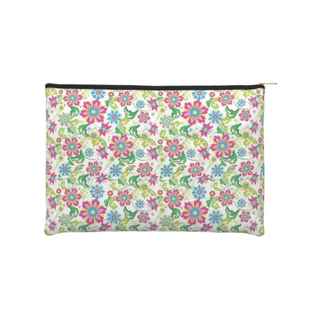 Cauagu Vector Mexican Otomi Style Bright for Tyvek Makeup Bag,Reusable Travel Cosmetic Bag Women Organizer Toiletry Bag Birthday,Gifts for Women Girlfriend Mom Teacher 6.5’’*8.9’’