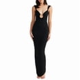 thumbnail image 2 of Women Backless Dress V Neck Sleeveless Open Back Split Maxi Dress Party Cocktail Black L, 2 of 7