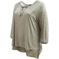 thumbnail image 3 of Plus Size Women Stylish Velvet Design Winter Fall Top Shirt Blouse Sweater Cornsilk 3X (16.021), 3 of 4