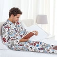 thumbnail image 6 of Salouo London Landmark2 Print Button-Front Long Sleeve Pajama Set for Men, Soft 2Pjs Men's Long Sleeve Sleepwear-XX-Large, 6 of 7