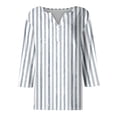thumbnail image 4 of CONZONE Womens Summer T-Shirts 3/4 Sleeve T Shirts for Women Casual V Neck Striped Lightweight Tees Soft Cozy Dailywear, 4 of 5