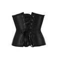 thumbnail image 5 of Aunavey Womens Satin Corset Underbust Boned Waist Cincher Bustier Girdle Shaper, 5 of 8