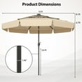 thumbnail image 3 of Gymax 10 FT Solar Patio Umbrella w/ 32 LED Lights 3-Tier Vented Top & Tilt Adjustment Beige, 3 of 7