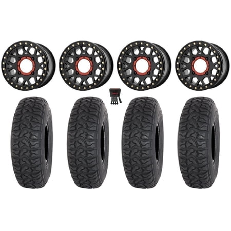 KS235 Grenade Beadlock 14 Wheels Bk 28 Chicane LT Tires Can-Am Maverick X3 / Honda Pioneer 1000 / Talon KS235 Grenade Beadlock 14 Wheels Bk 28 Chicane LT Tires Can-Am Maverick X3 / Honda Pioneer 1000 / Talon