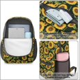 thumbnail image 4 of Sunflower and Leaf Black Pattern 17" Waterproof Oxford School Backpacks for Teens, S-Shape Padded Straps, for School, Travel, Hiking, Camping, 4 of 5