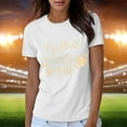thumbnail image 4 of Lilgiuy Game Day Football Sweatshirt Women Casual Letter Print Pullover Short Sleeve T-Shirt Tops Shirt for Tennis Golf, 4 of 5