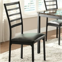 JERFIT 4-Pack Black Metal Dining Chairs with Faux Leather Upholstered Seats for Kitchen, Dining Room, and Cafe