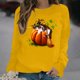 thumbnail image 2 of Camiseta suelta estampada a la moda para mujer, blusa de manga larga, cuello redondo, camisetas informales Pompotops  FGAJ5520, 2 of 5