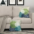 thumbnail image 3 of Blue Green Teal Pillow Covers 16x16 White Flower Elegant Colored Decorative Throw Pillows Farmhouse Outdoor Decor for Home Sofa Bed Couch Modern Floral Square Cushion Cases, Set of 2, 3 of 7