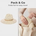 thumbnail image 3 of Packable Knit Fedora Hat, Soft Foldable Sun Hat,Lightweight Breathable Summer Hats for Women Beach(Q), 3 of 7