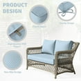 thumbnail image 3 of Kimunuk Outdoor Loveseat Cushion Set, 46" x 26" x 5" Waterproof Patio Furniture Cushions for Couch Bench Swing, Sky Blue, 3 of 6