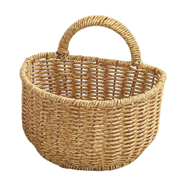 Cesta de mimbre colgante para flores, cestas de mano, bonitas, ligeras y multifuncionales. 14cm x 14cm