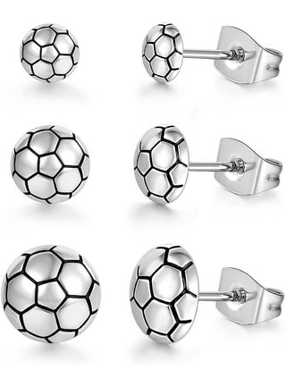 Pjtewawe Body Jewelry Earings Set Cute Soccer PU Stud Dangle Earrings  Football Basketball Volleyball Basebal Dangle Earrings Sports Fans  Statement