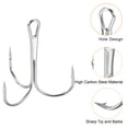 thumbnail image 4 of 4/0# 1.73" Treble Fish Hooks Carbon Steel Bend Hook with Barbs, White 20 Pack, 4 of 6