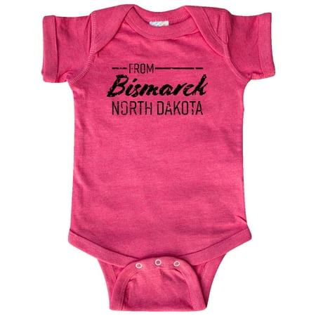 

Inktastic From Bismarck North Dakota in Black Distressed Text Gift Baby Boy or Baby Girl Bodysuit