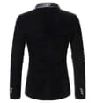 thumbnail image 3 of Men's Velvet Blazer Slim Fit Solid Tuxedo Jacket Business Casual Blazer 26s, 3 of 5
