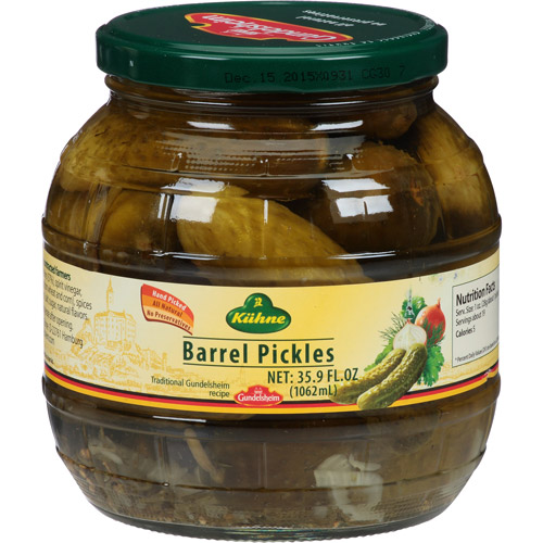 Kuhne Barrel Pickles, 35.9 fl oz, (Pack of 6) by Generic