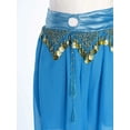 thumbnail image 6 of YONGHS Women's Belly Dance Arabic Performance Harem Pants Chiffon Shiny Beads Tassel Trousers Sky Blue One Size, 6 of 7