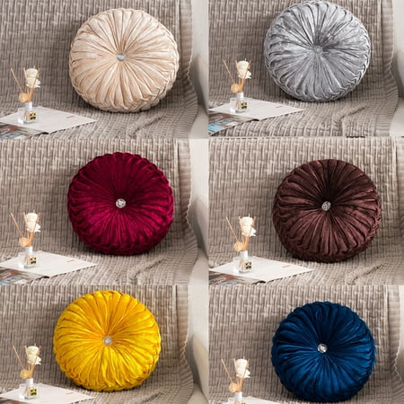 Better Homes and Gardens, Gray,beige Plush Round Pumpkin Pillow For Couch Chair Sofa Bed Car