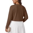 thumbnail image 7 of Gleelist Plus Size Cropped Cardigan Bolero Shrug Open Front Long sleeve Lightweight Cardigan Sweaters For Women XL-5XL, 7 of 7