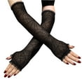 thumbnail image 3 of JFGHDG Mesh Arm Sleeves Lace Gloves Lace Fingerless Gloves Punk Gloves Satin Gloves Sheer Gloves Nylon Gloves Elbow Length Gloves Black B One Size, 3 of 3