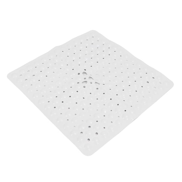 M Buder Alfombra de Baño Antideslizante de PVC Tapete de Ducha Lavable Blanco 53 x 53 cm (20.9 in)