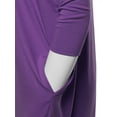 thumbnail image 5 of A2Y Women's Oversized Crew Neck 3/4 Sleeve Side Pockets Drop Shoulder Boxy Top Purple S, 5 of 6