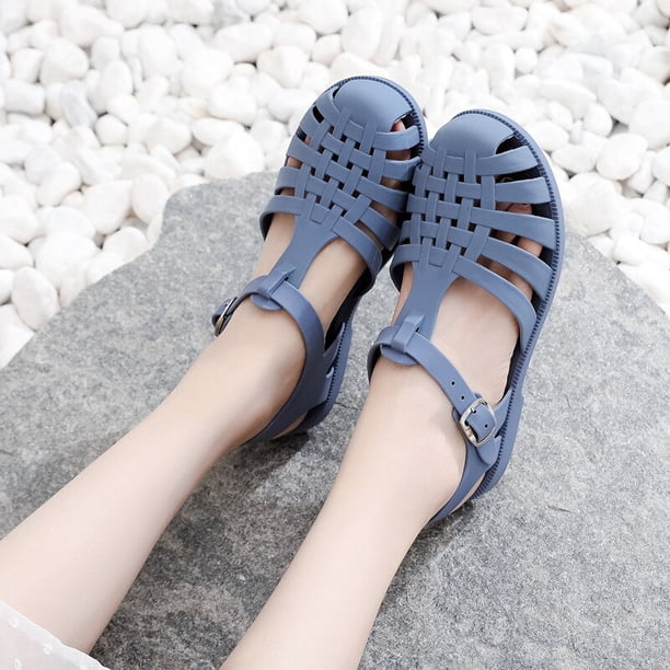 Sandalias planas para mujer, zapatos de suela blanda con diseño tallado hueco, cómodos, para deportes al aire libre y playa, novedad de 2022 qym unisex