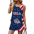 thumbnail image 6 of 2 Piece Short Sets for Women 250 Anniversary Usa Shirts and Short Sets Patriotic Tank Square Neck Sleeveless Sweatsuit, 6 of 8