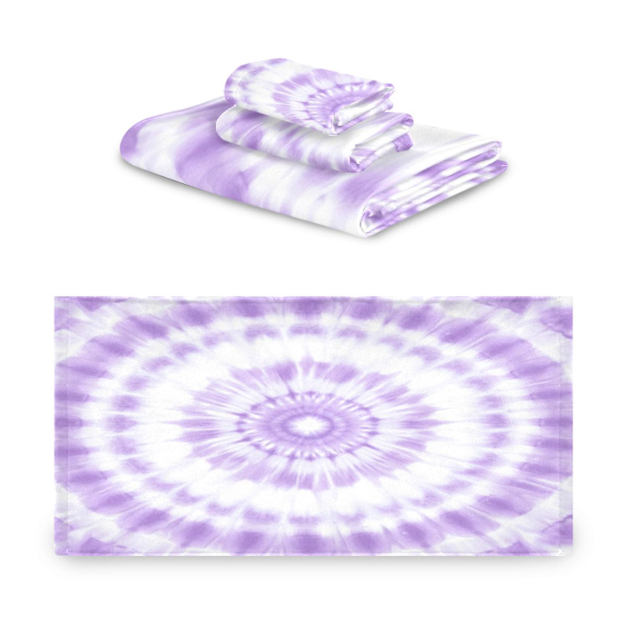Three-Piece Towel Set Face Towel Towel Set Hand Towel Bath Towel Cotton Bath Towels Bath Towel Sets Hand Bath Towels Pretty Purple Tie Dye