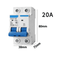 thumbnail image 2 of Interruptor Termomagnetico Ac Riel Din 2 Polos  10A Malubero Blanco con Azul, 2 of 5