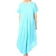 thumbnail image 2 of Sakkas Watercolor Palm Tree Tank Caftan Dress - Turquoise - One Size, 2 of 5