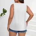thumbnail image 4 of WULMLEO Eyelet Tank Top for Women Scalloped V-Neck Sleeveless Casual Blouse for Summer White 2XL, 4 of 4