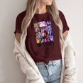 thumbnail image 4 of Movie Kpop Demon Hunters T-Shirt Summer Tshirts Casual Loose Girls T Shirt Korean Pop Anime Style Tee with Huntrix Movie Print, Streetwear Aesthetic#Deep Red 2XL, 4 of 4