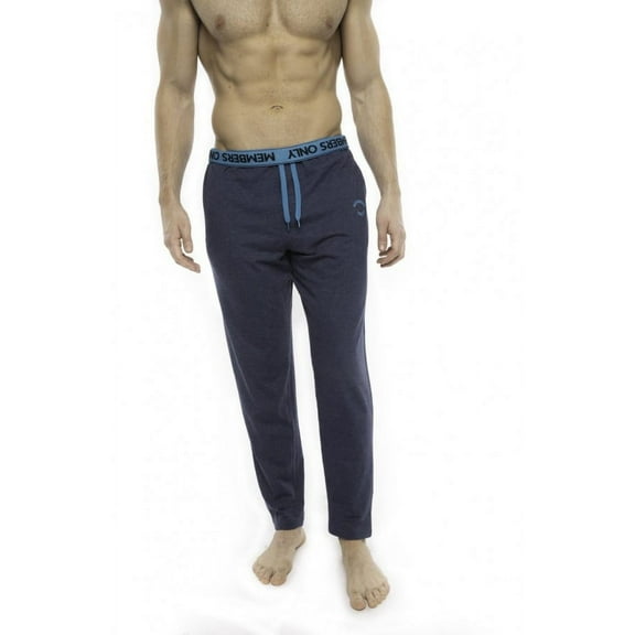 Members Only Men's Heather Contrast Elastic Sleep Pant, Lightweight Sweatpants for Men Cotton, Blue Turq, Size - S