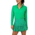 thumbnail image 2 of IBKUL Adult Female Solid Long Sleeve Mock Neck Top, Color: Green, Size: 2XL, 2 of 7
