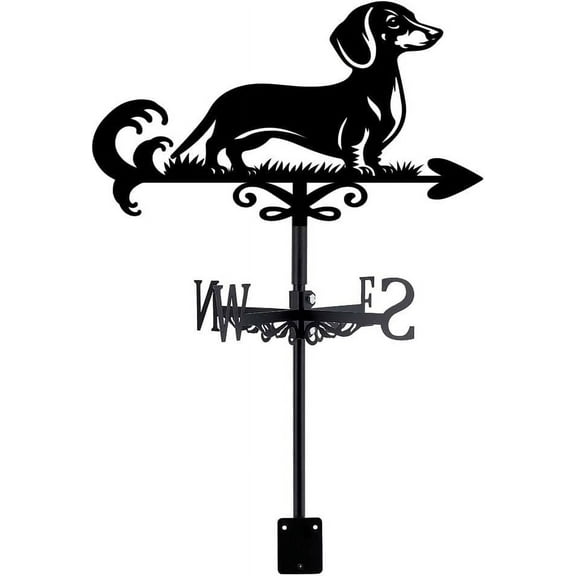 1Set Dog Weathervane Dachshund Weather Vane for Roof Mount Animal Metal Weathervane for Garden Dog Wind Direction Indicators for Farmhouse Yard Outdoor Farm Barn Sheds Patio Decoration