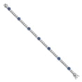 thumbnail image 2 of Finest Gold Sterling Silver Rhodium-Plated Cr Blue Spinel & CZ Flower 7 in. Bracelet, 2 of 4