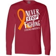 thumbnail image 3 of Inktastic Never Stop Fighting Leukemia Awareness Orange Ribbon Long Sleeve T-Shirt, 3 of 5