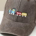 thumbnail image 5 of newwalpole Cute Train Vehicle Embroidered Kids Baseball Caps Adjustable Cotton Washed Toddler Sun Hat Vintage Cowboy Hat Coffee for Size 3-8 Years, 5 of 7