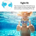 thumbnail image 3 of 1 Pieces Swim Caps Waterproof Comfy Bathing Caps Non-Slip Cartoon Kids Swimming Hat-blue and white, 3 of 5