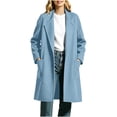 thumbnail image 5 of Purcolt Women Open Front Lapel Mid-Long Cardigan Coat Patch Pocket Long Sleeve Fall Winter Casual Chunky Coatigan Sweater Coat, 5 of 8