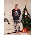 thumbnail image 3 of SILVERCELL Christmas Hat and Letter Printed Crew Neck Long Sleeved Top and Slim-Leg Long Pants Family Pajamas Outfit, 3 of 8